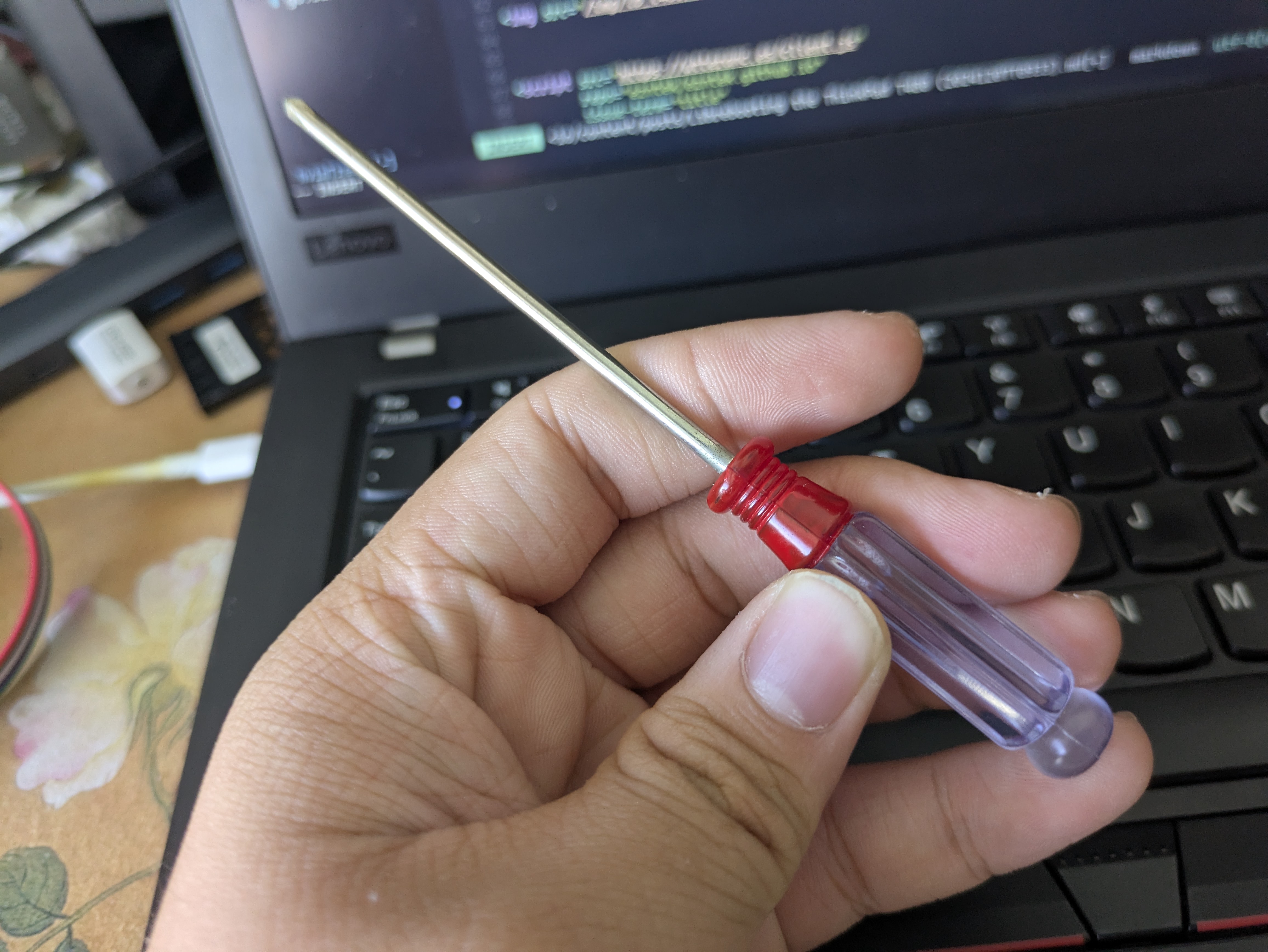 a screwdriver